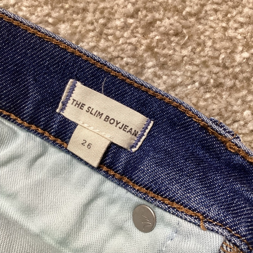 Madewell The Slim Boyjean in Eames Wash Jeans Denim Relaxed Midrise 26 Soft - Picture 8 of 11